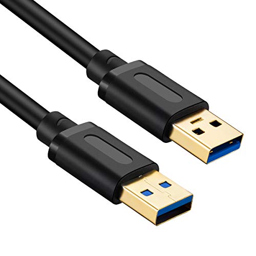 Jelly Tang USB 3.0 A to A Male Cable 3Ft,USB to USB Cable USB Male to Male Cable USB Cord with Gold-Plated Connector for Hard Drive Enclosures, DVD Player, Laptop Cooler (3Ft/1M)