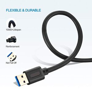 Jelly Tang USB 3.0 A to A Male Cable 3Ft,USB to USB Cable USB Male to Male Cable USB Cord with Gold-Plated Connector for Hard Drive Enclosures, DVD Player, Laptop Cooler (3Ft/1M)