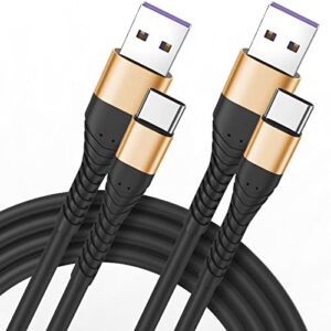 usb type c charger cable fast charging 10ft,extra long 2pack 10foot usb a to usb-c phone charging cord for samsung galaxy s20 s10 s10e s9 s8 plus note 10 9 8,z flip,lg v50 v40 v30 v20 (10ft, gold)