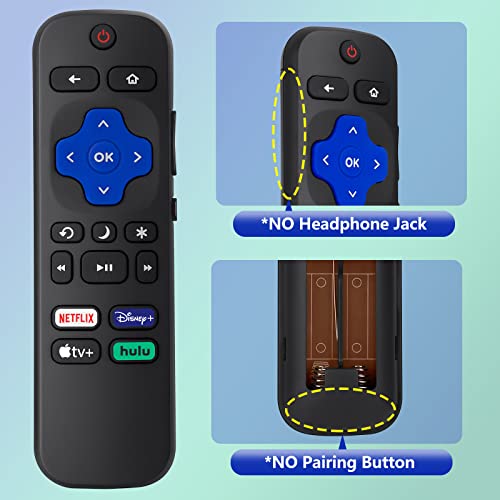 Swocny Universal Replacement Remote Compatible with Roku TV, for TCL/Hisense/Sharp/Philips/JVC/RCA/Magnavox/Sanyo/LG/Haier Roku TVs