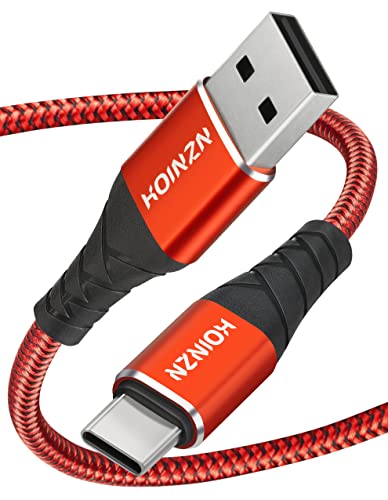 USB C Cable 6 ft [2 Pack],USB-A to USB-C Fast Charging Durable Nylon Braided Type C Cord Compatible with Samsung Galaxy S10 S9 S8 S20 A73 A51,Note 10 9 8 Android Cell Phone USB C Charger Cable Red