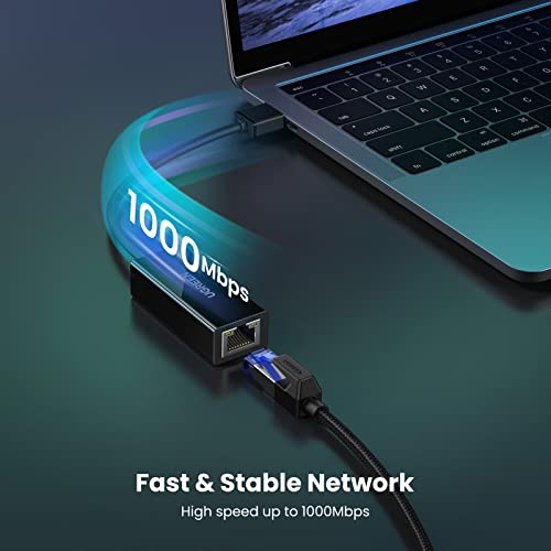 UGREEN USB to Ethernet Adapter for Laptop PC Gigabit USB 3.0 to 10 100 1000 Mbps Network Adapter USB A to RJ45 Wired LAN Adapter Compatible with Nintendo Switch MacBook Mac Mini Windows macOS Linux