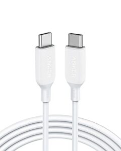 anker powerline iii usb c to usb c charger cable 100w 6ft 2.0, type c charging cable for ipad mini 6, ipad pro 2020, ipad air 4, macbook pro 2020, galaxy s20 plus s9 s8, pixel, switch, lg v20 (white)