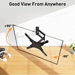 ELIVED TV Wall Mount for Most 26-55 Inch TVs, Swivel and Tilt Full Motion TV Mount with Single Stud Perfect Center Design, TV Bracket Max VESA 400x400mm, Holds up to 88 lbs.