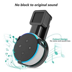 WALI Outlet Holder, Echo Dot 3rd Gen Wall Mount Stand, for Alexa Smart Home Speakers Voice Assistants Space Saving Accessories with Cable Management, (AMM002-B), 1 Pack, Black