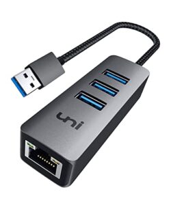 usb-a to gigabit ethernet adapter with 3 usb 3.0 hub