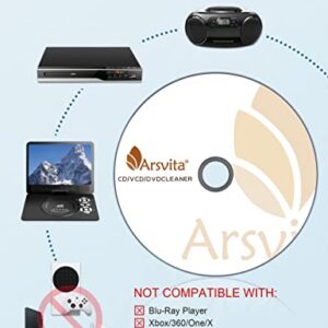 Arsvita CD Laser Lens Cleaner Disc Cleaning Set for CD/VCD/DVD Player, Not Compatible for Bose Player, Safe and Effective