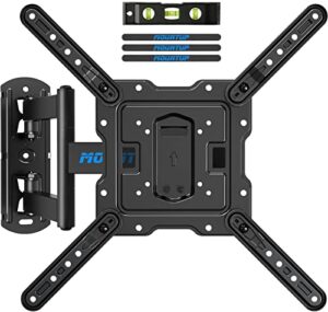 mountup ul listed tv wall mounts tv bracket for most 26-55 inches tvs, full motion tv wall mount with swivel and extend 17.7 inch, tv mount with swivel articulating support, max vesa 400x400mm, mu0009