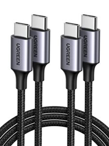 ugreen usb c to usb c cable 2-pack 60w pd 3.0 fast charging cable compatible with samsung galaxy s23/22/z fold/z flip, google pixel 7/6a macbook pro 2022, ipad pro 2022, ps5, switch, etc. 3.3ft