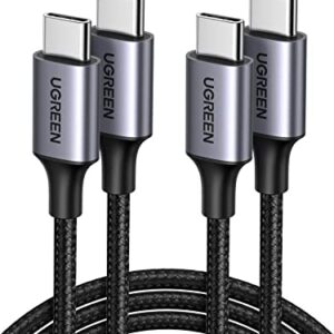 UGREEN USB C to USB C Cable 2-Pack 60W PD 3.0 Fast Charging Cable Compatible with Samsung Galaxy S23/22/Z Fold/Z Flip, Google Pixel 7/6A MacBook Pro 2022, iPad Pro 2022, PS5, Switch, etc. 3.3FT