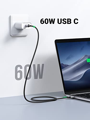 UGREEN USB C to USB C Cable 2-Pack 60W PD 3.0 Fast Charging Cable Compatible with Samsung Galaxy S23/22/Z Fold/Z Flip, Google Pixel 7/6A MacBook Pro 2022, iPad Pro 2022, PS5, Switch, etc. 3.3FT