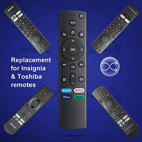 (Pack of 2) Replacement Remote Compatible for Insignia Fire TV and Toshiba Fire TV AMZ Omni Fire TV-AMZ 4-Series Fire TVs (Not for Fire Stick) (Not for Voice Command)