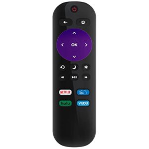 replace ir remote control fit for onn roku tv, 4k uhd lcd smart hdtv with net-flix dis-ney hu-lu vu-du shortcut app button key