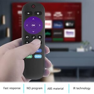 Replace IR Remote Control fit for ONN Roku TV, 4K UHD LCD Smart HDTV with Net-Flix Dis-ney Hu-lu VU-DU Shortcut APP Button Key