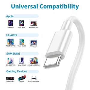 Apple USB C to USB C Cable Ipad Charger Fast Charging 6 ft Long USB-C to USBC Power Cord for MacBook Pro Air/2020/2019/2018/2017/2016/IPad Air 4/5/iPad Pro 12.9/11 Type c 2Pack 6ft