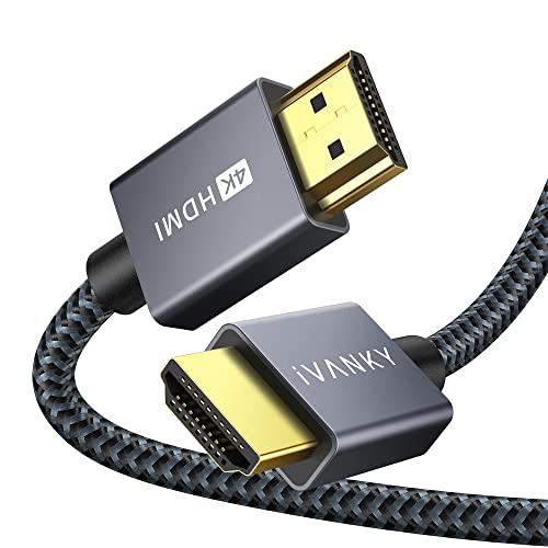 4K HDMI Cable 10 ft, iVANKY 18Gbps High Speed HDMI Cables, 4K@60Hz HDR HDMI 2.0 Aluminum Shell&Braided HDMI Cord, 4K 2K 1080P 3D 32AWG ARC for MacBook Pro 2021,UHD TV,Laptop,Monitor,PS4,Xbox One,&More