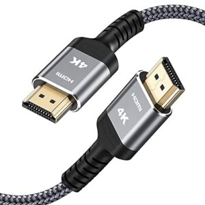 highwings high-speed 4k hdmi cable 25 ft, 18gbps high speed 2.0 braided hdmi cord, 4k hdr,hdr10,hdcp 2.2,arc,video 4k ultra hd,2160p,hd 1080p,3d, ompatible with roku tv/hdtv/ps5/blu-ray