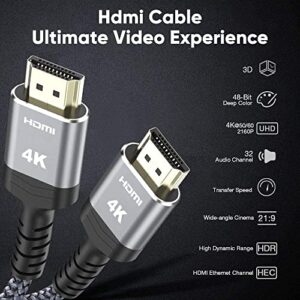 Highwings High-Speed 4K HDMI Cable 25 FT, 18Gbps High Speed 2.0 Braided HDMI Cord, 4K HDR,HDR10,HDCP 2.2,ARC,Video 4K Ultra HD,2160p,HD 1080p,3D, ompatible with Roku TV/HDTV/PS5/Blu-ray