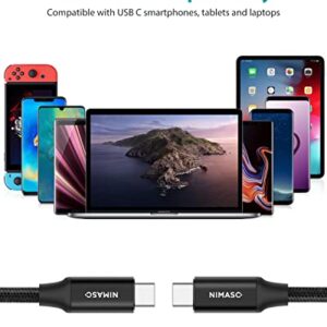 NIMASO USB C to USB C 3.1 Gen 2 Cable 10Gbps Data Transfer, 4K Video Output Monitor Cable 100W PD Fast Charging Compatible with Thunderbolt 3, MacBook Pro, iPad Pro, Galaxy S21, Google Pixel - 3.3FT