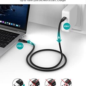 NIMASO USB C to USB C 3.1 Gen 2 Cable 10Gbps Data Transfer, 4K Video Output Monitor Cable 100W PD Fast Charging Compatible with Thunderbolt 3, MacBook Pro, iPad Pro, Galaxy S21, Google Pixel - 3.3FT