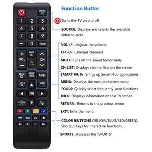 Angrox Universal Remote Control for Samsung-TV-Remote All Samsung LCD LED HDTV 3D Smart TVs Models