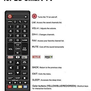 Universal Remote Control Replacement for LG Smart TVs All Models: AKB75095307 AKB74915305 AKB75375604 and More