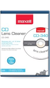 maxell safe and effective feature cd player and game station compact disc cleaner cd-340 190048 cd/cd-rom laser lens cleaner – cd lens cleaner