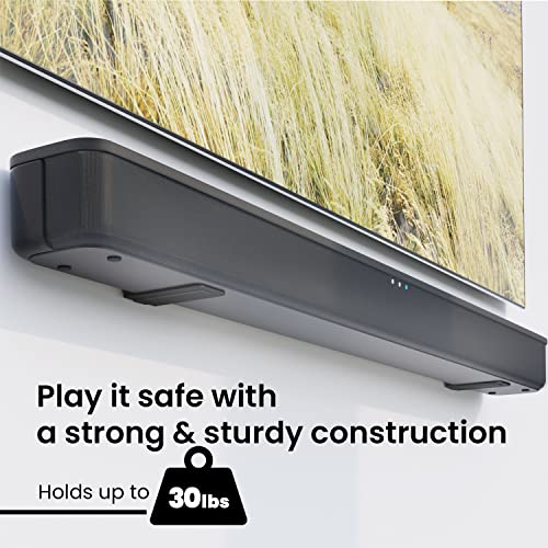 EVEO Universal Soundbar Mount - Heavy Duty & Deep L-Bracket Sound Bar Mount Under TV Or Over, for Samsung, JBL, Bose, Sony, LG, Sonos, Roku & Other Brands - Easy to Install Sound Bar Wall Mount Shelf