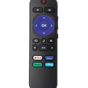 Replacement Remote Control for Onn Roku TV/TCL Roku TV/Element Roku TV/Hisense Roku TV Remote with Netflix Disney Plus HULU Sling【Only Works with Roku TV, Not for Roku Stick and Roku Box】