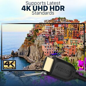 Fosmon 4K HDMI Cable 25 FT, Gold-Plated Ultra High Speed [10.2Gbps UHD 2160p@30Hz 3D HD 1080p] Supports Fire TV, Apple TV, Ethernet, Audio Return, Xbox Playstation PS3 PS4 PC