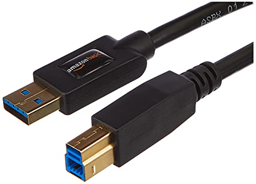 Amazon Basics USB 3.0 Cable - A-Male to B-Male Adapter Cord - 6 Feet (1.8 Meters) compatible with Personal Computer