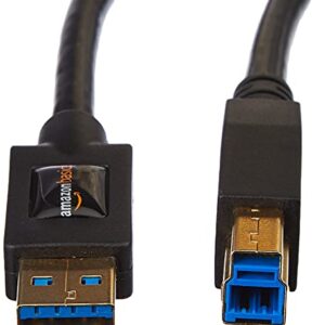 Amazon Basics USB 3.0 Cable - A-Male to B-Male Adapter Cord - 6 Feet (1.8 Meters) compatible with Personal Computer