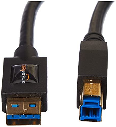 Amazon Basics USB 3.0 Cable - A-Male to B-Male Adapter Cord - 6 Feet (1.8 Meters) compatible with Personal Computer