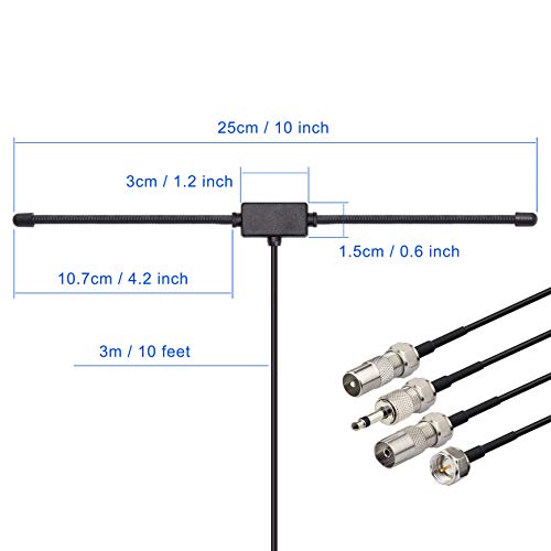 Bingfu FM Radio Antenna FM Dipole Antenna FM Antenna for Stereo Receiver Indoor Pioneer Onkyo Yamaha Marantz Bose Wave Music System FM Radio Home Stereo Receiver AV Audio Video Home Theater Receiver