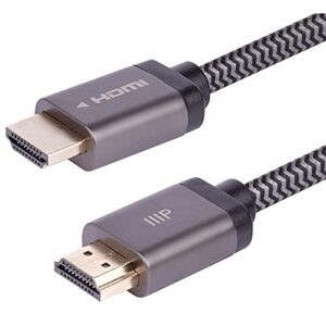 monoprice 8k certified braided ultra high speed hdmi 2.1 cable – 6 feet – black | 48gbps, compatible with sony ps5, microsoft xbox series x & series s