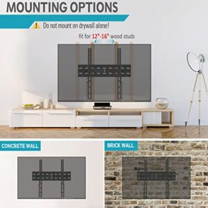 MOUNTUP Tilting TV Wall Mount TV Bracket for Most 26-55 Inch LED LCD OLED Flat/Curved TVs, Low Profile TV Mount Save Spacing - Fits 12" to 16" Studs, Max VESA 400x400mm up to 99 LBS, MU0007