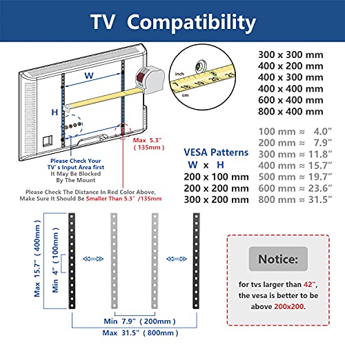 Rfiver Universal Table Top TV Stand Base TV Legs with Height Adjustment fits Most 32-55 Inch LCD LED Flat Screen TVs, Max VESA 800x400 mm, Mount Holds up to 88 lbs, Black