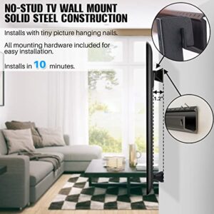 Studless TV Wall Mount, Heavy Duty Drywall TV Bracket Hanger for 22-55 inch Flat Screen TVs, No Stud, No Drill, No Anchors, Easy Install with All Hardware Included