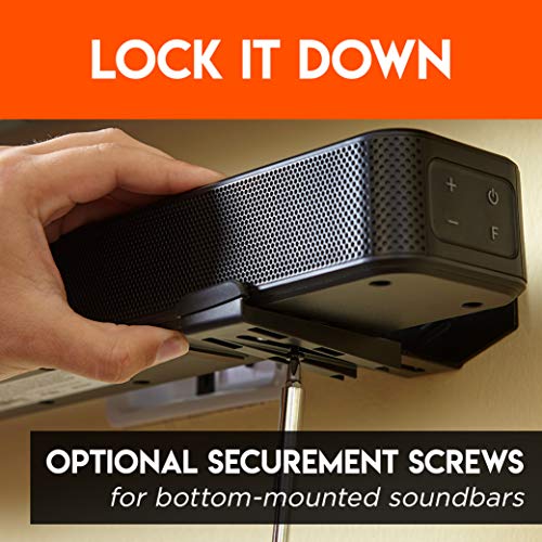 ECHOGEAR Soundbar Wall Mount Bracket - Works with All Soundbars Including Samsung, Vizio, LG, & More - Depth Adjustable for Dolby Atmos Soundbars