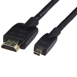 amazon basics flexible and durable micro hdmi cable (18gpbs, 4k/60hz) – 6 feet, black