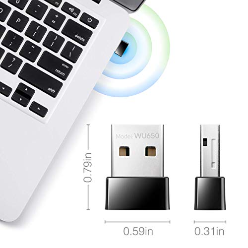 Cudy AC 650Mbps USB WiFi Adapter for PC, 5GHz/2.4GHz Wireless Dongle, WiFi USB, USB Wireless Adapter for Laptop - Nano Size, Compatible with Windows XP / 7/8.x /10/11, Mac OS