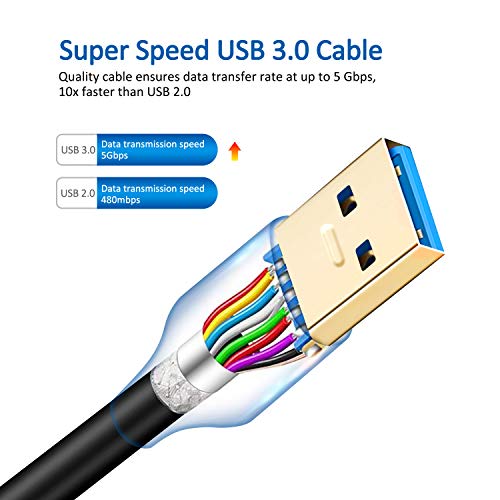 Jelly Tang USB 3.0 Cable A Male to B Male 3Ft,Superspeed USB 3.0 A-B/A Male to B Male Cable - for Scanner, Printers, Desktop External Hard Drivers and More(3Ft/1M)