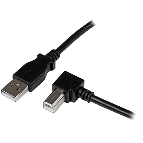 StarTech.com 3m USB 2.0 A to Right Angle B Cable Cord - 3 m USB Printer Cable - Right Angle USB B Cable - 1x USB A (M), 1x USB B (M) (USBAB3MR) Black