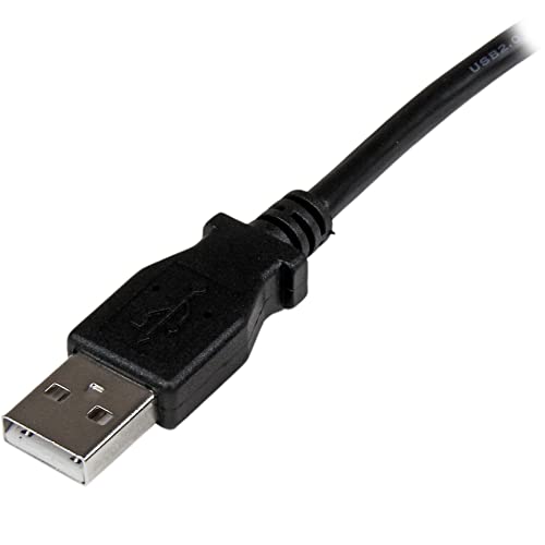 StarTech.com 3m USB 2.0 A to Right Angle B Cable Cord - 3 m USB Printer Cable - Right Angle USB B Cable - 1x USB A (M), 1x USB B (M) (USBAB3MR) Black