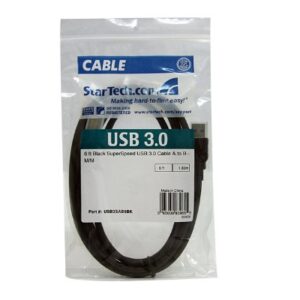 StarTech.com 6 ft / 2m Black SuperSpeed USB 3.0 Cable A to B - USB 3 A (m) to USB 3 B (m) (USB3SAB6BK)