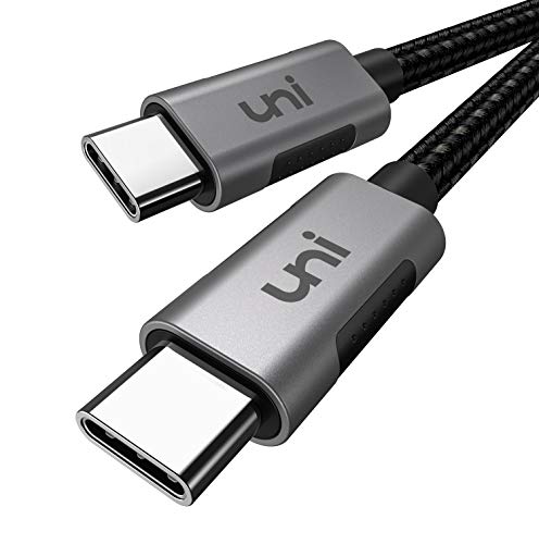 USB C to USB C Cable, uni USB Type C 100W Fast Charging Nylon Braided Cable (5A 20V) Compatible with iPad Pro 2019/2018, MacBook Pro 2019/2018/2017, Dell XPS 13/15, Surface Book 2 and More, 6.6ft