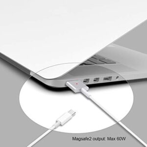 Atcuji PD USB-C to Magnetic Charge Cable, USB C Type C to MagsafeT2 Charging Cable, Input PD 15-20V 3-4.5A Output 60W for MacBook Pro/Air and Smartphone.