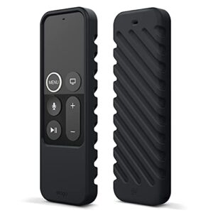 elago r3 protective case compatible with apple tv siri remote 1st generation (black) – extra protection, durable silicone, lanyard included, full access