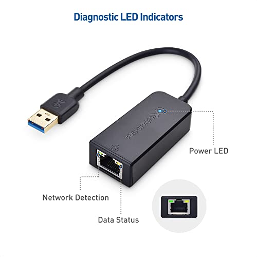 Cable Matters Plug & Play USB to Ethernet Adapter with PXE, MAC Address Clone Support (USB 3.0 to Gigabit Ethernet, Ethernet to USB, Ethernet Adapter for Laptop) Supporting 10/100/1000Mbps in Black