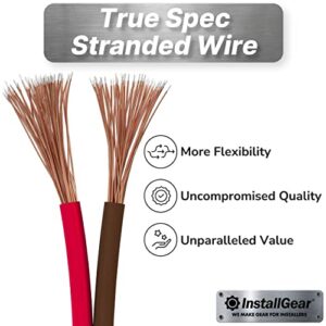 InstallGear 14 Gauge Speaker Wire Cable (100 Foot) - 14 AWG Speaker Wire True Spec and Soft Touch Cable - Red/Black (Great Use for Car Speakers Stereos, Home Theater Speakers, Surround Sound, Radio)